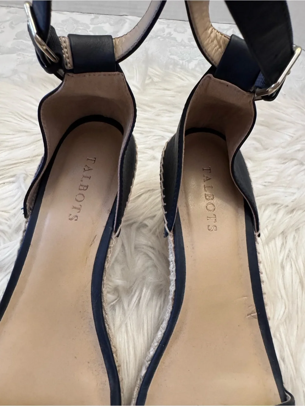 Talbots Size 9 Espadrille Wedge Sandal Open Toe Ankle Strap Comfort Preppy
